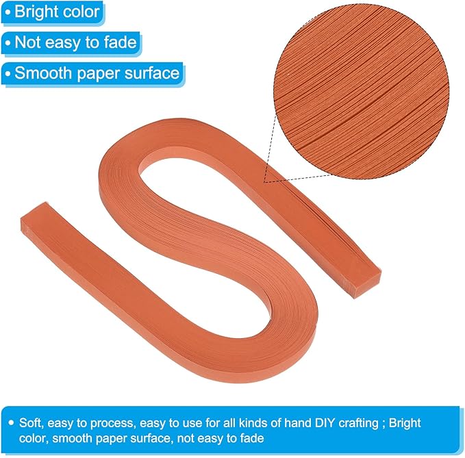 PATIKIL 360pcs Quilling Paper Strips Paper Flowers Quilling Kits 3/8"(10mm) Origami Paper for Adults Beginner Art Craft, 21"(54cm) Orange