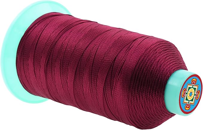 Mandala Crafts Bonded Nylon Thread Wine Heavy Duty Sewing Threads - 800 YDs Size 277 840D T270 Tex 270 Thread for Leather Jeans Weaving Outdoor Marine Upholstery Threads
