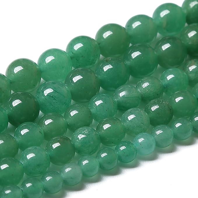 72PCS 10MM Natural Green Aventurine Beads Natural Gemstone Crystal Energy Stone Beads for Jewelry Making DIY Bracelet Necklace 2 Strand 32"