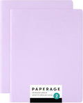 PAPERAGE Soft Cover Lined Journal Notebook, 2 Pack, (Lavender), 100 Pages, Large 7.5 inches x 9.5 inches, College Ruled, Ideal for Note Taking & Travel Journal