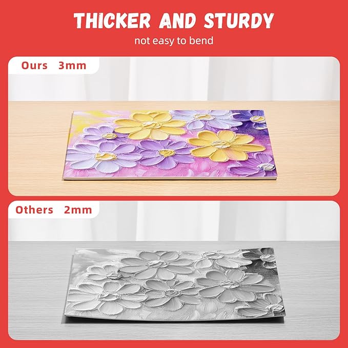 Simetufy 4 Pack 8x10 Inch Canvas Boards Canvas Panels-Gesso Primed Acid-Free 100% Cotton Blank for Acrylics Oil Watercolor Tempera Paint
