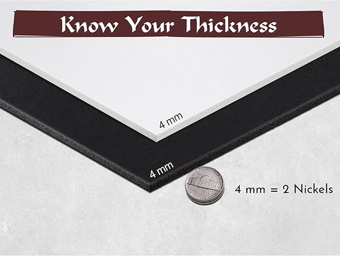 Shape Retention EVA Cosplay Foam 4mm (1mm-10mm) 14x39 inch Black or White High Density EVA Foam Sheets. Premium 85 kg/m3 Heat Shape Material for DIY Convention or Halloween Costumes by The Foamory
