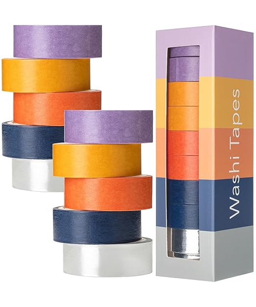 Mr. Pen- Washi Tape Set, 10 Rolls, Autumnal Reverie, Decorative Tape, Washi Tapes, Scrapbook Tape, Scrapbook Washi Tape for Journaling, Craft Tape, Washy Tape, Washy-Tape, Cute Washi Tape Pack