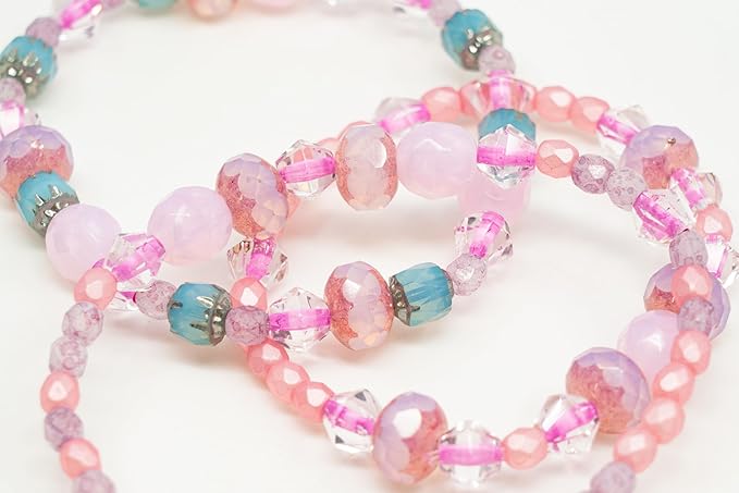 0.9 oz (25g) Mix of Faceted Fire Polished Czech Glass Beads (Round, Rondelle etc) 4-10mm, Cold Pink