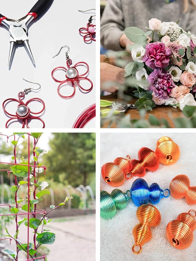 Mandala Crafts 8 Gauge Anodized Aluminum Craft Wire for Jewelry Making - 32 FT Colored Flexible Gold Wire - Bendable for Bonsai Armature Crafting Sculpting