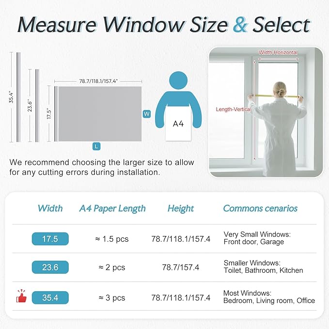 DOWELL One Way Window Privacy Film with 3 Tools Window Tint for Home Sun Blocking Heat Control Anti UV Reflective Mirror Covering See Out Not in for House and Office Silver 35.4" X 78.7"