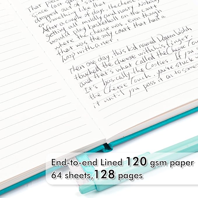 24 Pack Journal Notebook for Work, Feela Business Notebook Bulk Hardcover Lined Writing Journal with Pen Holder for Men Women Note Taking, with 24 Black Pens, 120 GSM, 5.1”x8.3”, A5, Emerald
