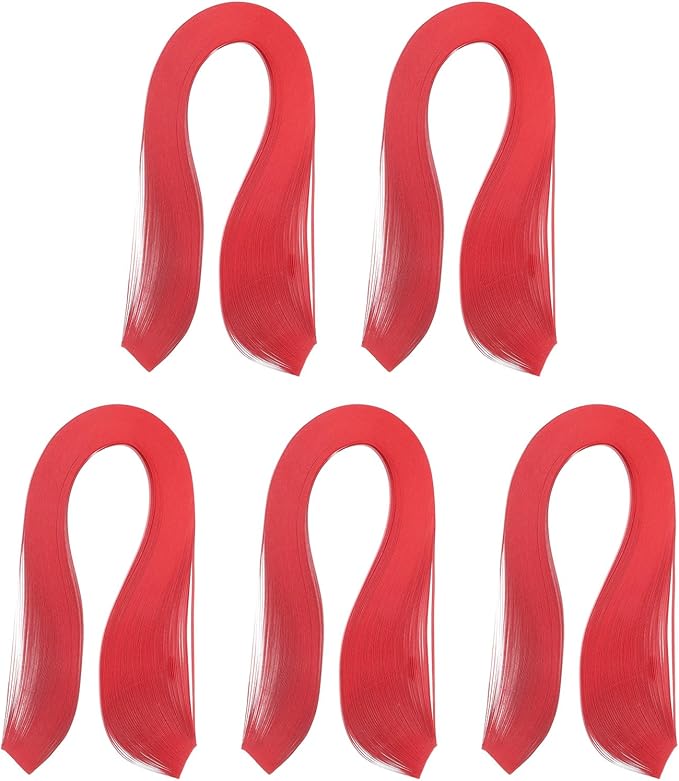PATIKIL 600pcs Quilling Strips Paper 1/8"(3mm) 39cm Origami Paper Quilling Strip for Art DIY Hand Craft Christmas, Bright Red
