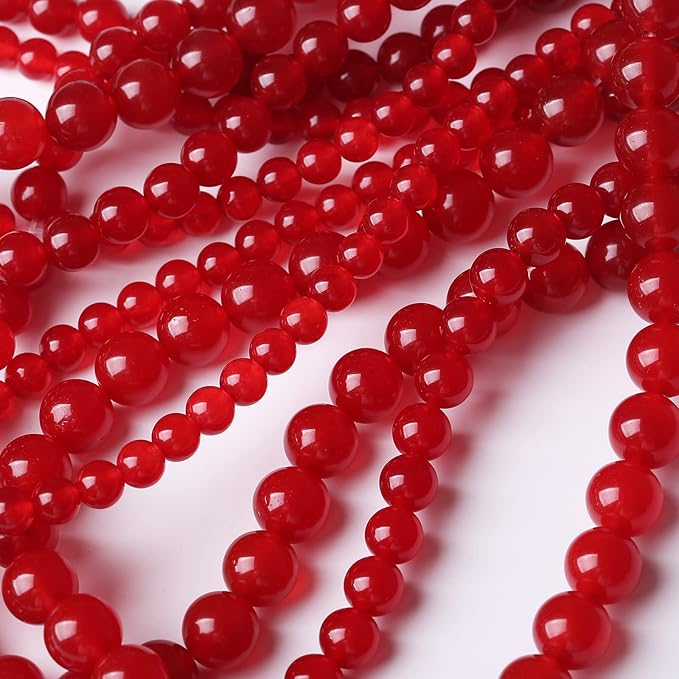 Tiger Eye Round Loose Beads Natural Gem Beads Crystal Energy Stone Beads for Jewelry Making 15" (6MM, Red Chalcedony)…
