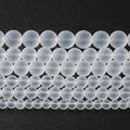 36pcs 10mm Frost White Crystal Glass Beads for Jewelry Making Round Loose Beads DIY Bracelets Necklaces Crystal Energy Healing Stone Beads 15" (10mm, Frost White Glass)