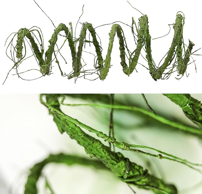 118 inch Medium Malleable Artificial Green Tree Branches Grapevine Garland Fake Cherry Blossom Tree Trunk Twigs for Wall Hanging Willow Ivy Home Room Wedding Decoraton