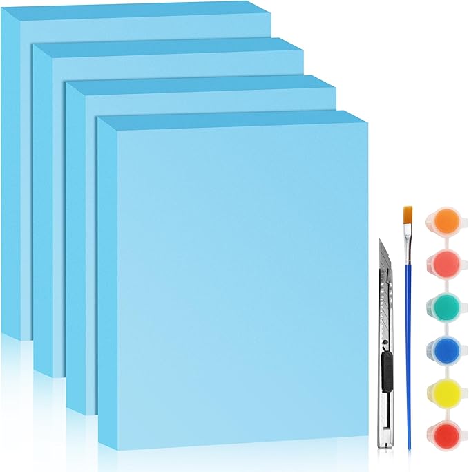 LuckyFoam Blue 4 Pack 15x12x2 inch Foam Sheets 2 Inch Thick Polystyrene Rectangles XPS Foam Board Craft for Insulating DIY Modeling Art Supplies