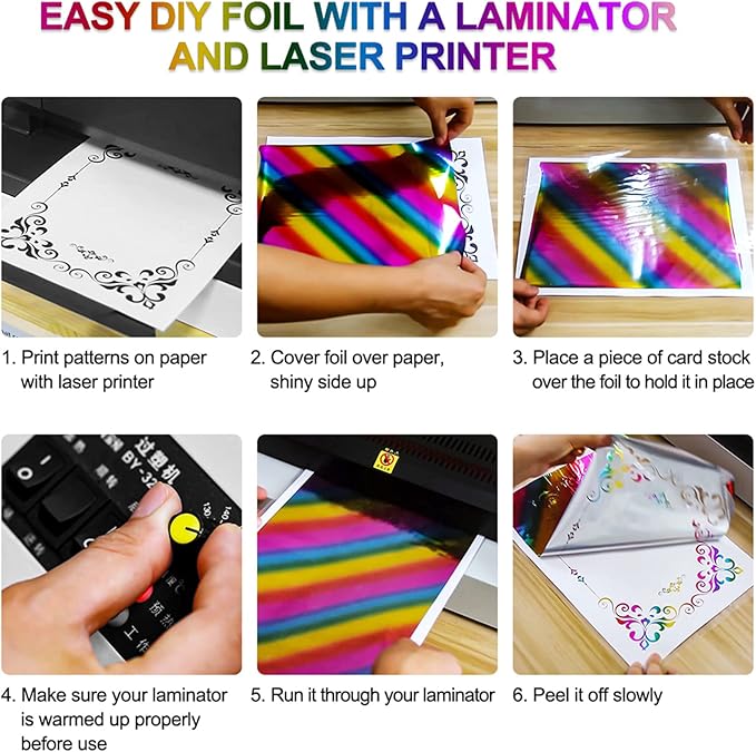 Briartw 20x29cm Hot Foil Paper 50 Sheets Pack Toner Reactive Foil Hot Stamping Foil Paper by Laser Printer and Laminator for Scrapbooking Craft Cardmaking DIY Album (Royal Blue, 100 Sheets)