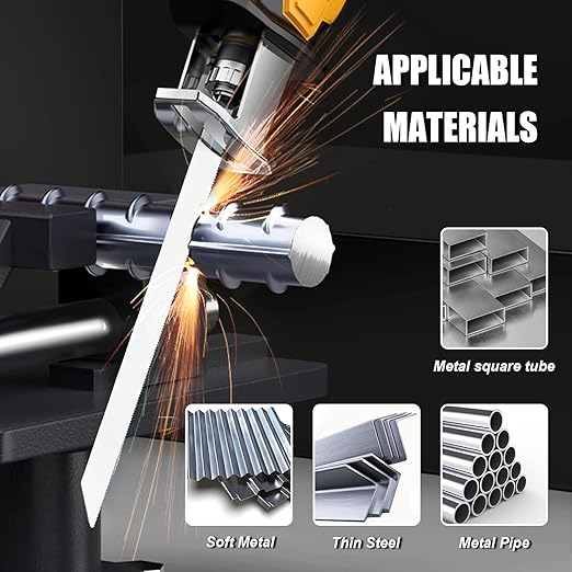 5 Pack 6 inch Reciprocating Saw Blades Set,18 TPI High Carbon Saw Blades, Metal Saw Blades with Organizer Case (5, 18TPI/150mm)