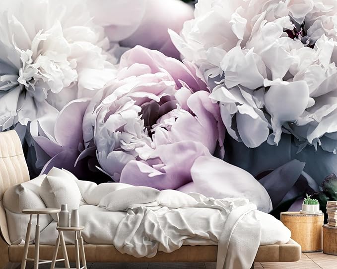Floral Wallpaper Mural Large Rose Flowers Mural for Bedroom Living Room Wall (not self-Adhesive)