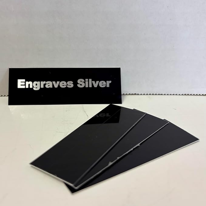 Blank Metal Plates for Laser Engraving - 4 Pack | Aluminum Sheets 0.020" Thick | CO2, Diode, Fiber Laser Compatible | Multiple Sizes & Colors (Black (engraves silver), 6.25x8.25 inch)