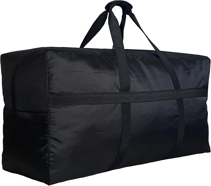 Extra Large Duffle Bag for Travel, Big Foldable Storage Bag - Black