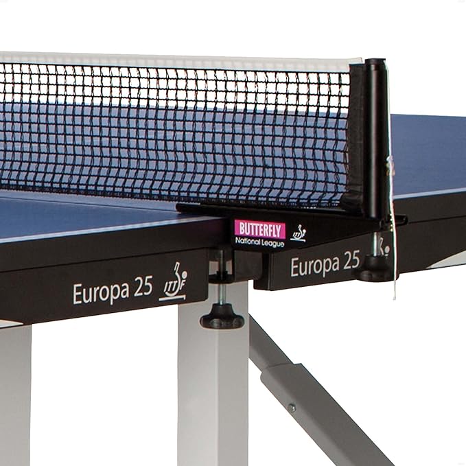 Butterfly Europa 25 Ping Pong Table—Indoor Game Table—ITTF Approved Table Tennis Table For Tournament, Club, Home, Institution—Professional Ping Pong Net Included—Very Compact Storage