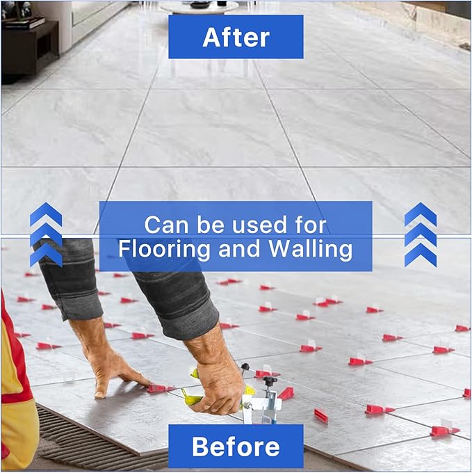 Tile Leveling System Clips Spacers Tile Leveler Clips DIY Tile Leveler Spacers 4200 Pcs 1/16" (1.5mm) for Professional Ceramic Tile and Stone Installation (4200 1/16")