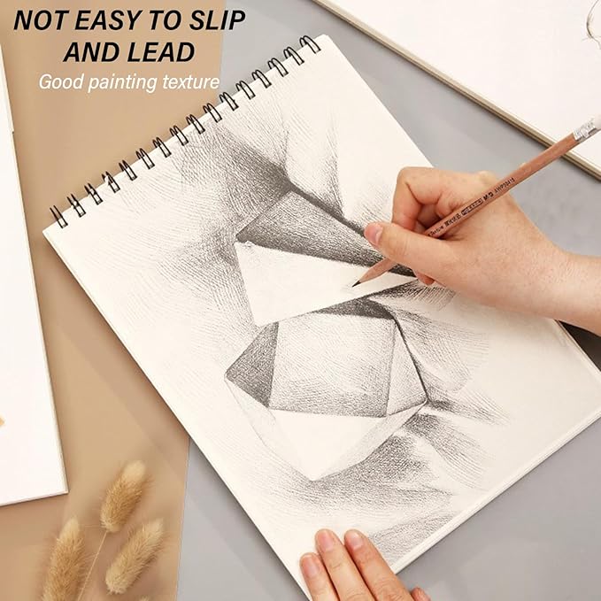 Cabreche Cute Sketchbook Top Spiral Bound Sketch Pad, 9 x 12 inch,100GSM Thick Paper,50 Sheets 100 Pages,Art Sketch Book Artistic Aesthetic Writing Drawing Paper for Girls Women Artists Beginners-Cat