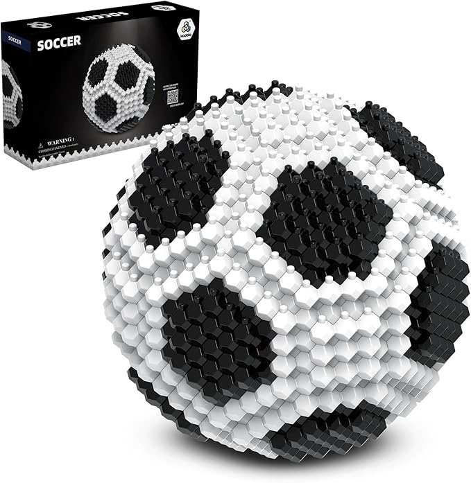 Soccer Building Block Set, Adults challenging STEM Block Decorations, Miniature 3D Educational Toys for Ages 14 15 16 and Above, (437 Pieces)