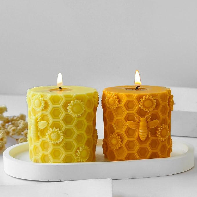 Honeybee Honeycomb & Animal Candle & Resin Casting Molds - 3D Silicone Molds for Candle Making & Jewelry Resin Craft Supplies