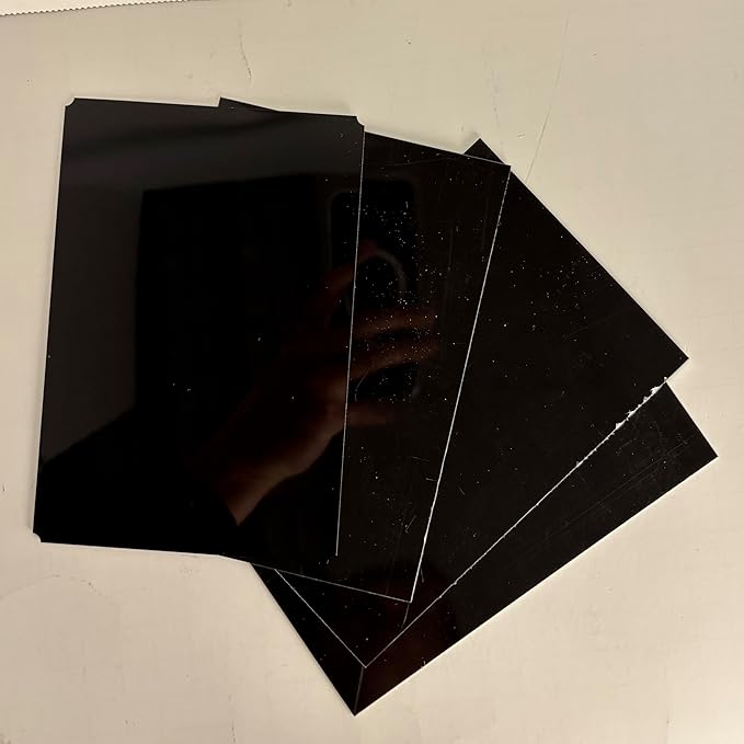 Blank Metal Plates for Laser Engraving - 4 Pack | Aluminum Sheets 0.020" Thick | CO2, Diode, Fiber Laser Compatible | Multiple Sizes & Colors (Black (engraves silver), .75x3 inch)