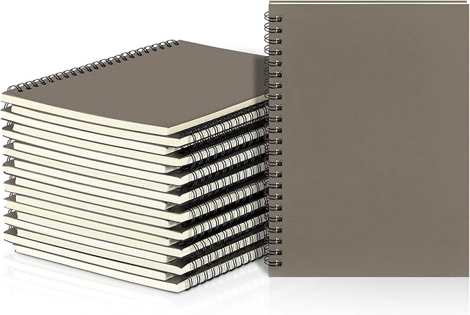 Yahenda 18 Pcs Spiral Notebook Bulk A5 Journal Lined 8.3'' x 5.5'' Writing Composition Paper Small Notepad Subject Notebook for Students Office Business Back to School Supplies (Dark Gray)