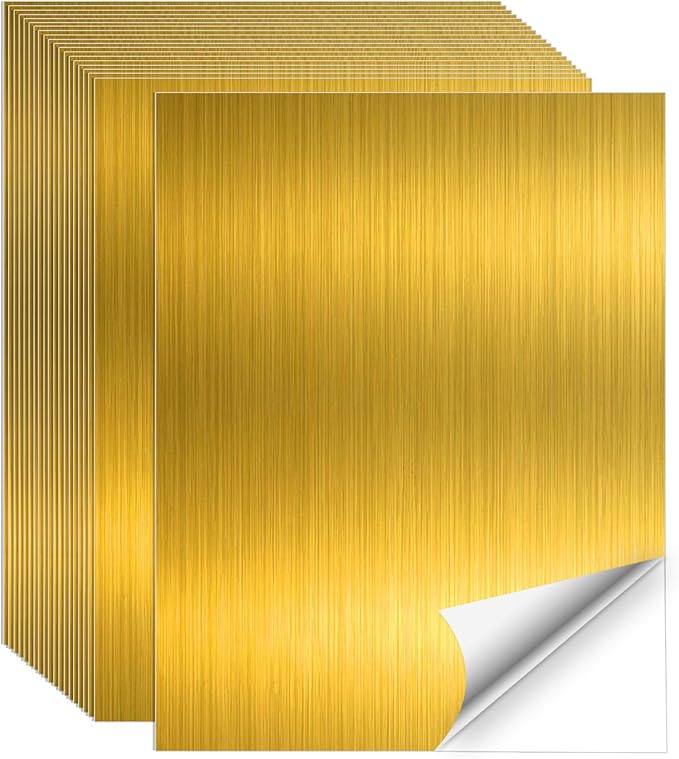 Gold Printable Sticker Paper, 20 Sheets Printable Holographic Gold Sticker Paper, Laser/Inkjet Printing-Letter Size (8.5" x 11")