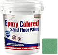 Epoxy Colored Sand Floor Paint, Epoxy Floor Paint for Concrete, High Gloss Marble Effect Coating, Waterproof Non-Slip Concrete Paints, Suitable for Indoor/Outdoor Use (Green,128 oz/4 kg)
