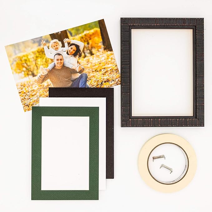 8x10 Mat Bevel Cut for 5x8 Photos - Acid Free Hunter Green Precut Matboard - For Pictures, Photos, Framing - 4-ply Thickness