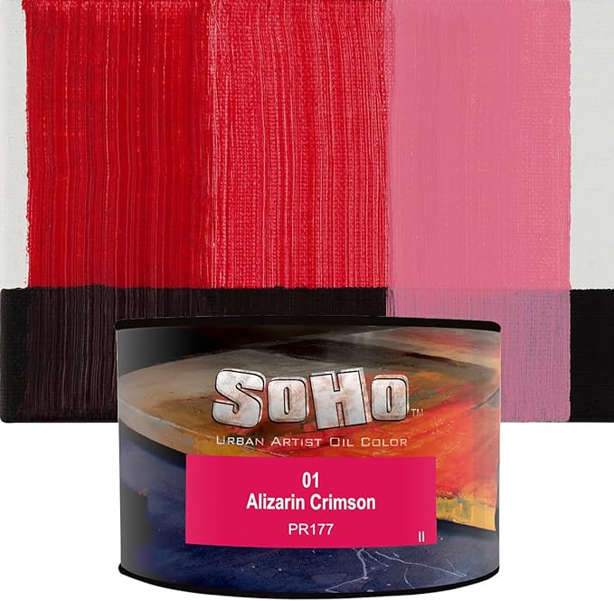 Soho Urban Artist Oil Paint - Alizarin Crimson, 430 ml Can - Best Valued Oil Colors for Painting, Excellent Pigment Load