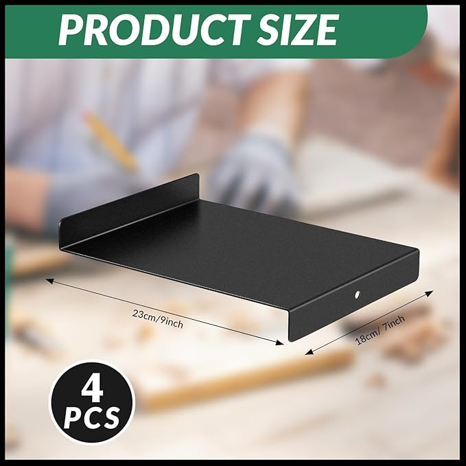 Suzile Bench Hook Metal Inking Plate Linoleum Printmaking Block Stop Ink Plate Printing Supplies Linocut Carving Tools for Block Printing Wood Carving, 9 x 7 x 1 Inches(4 Pcs)