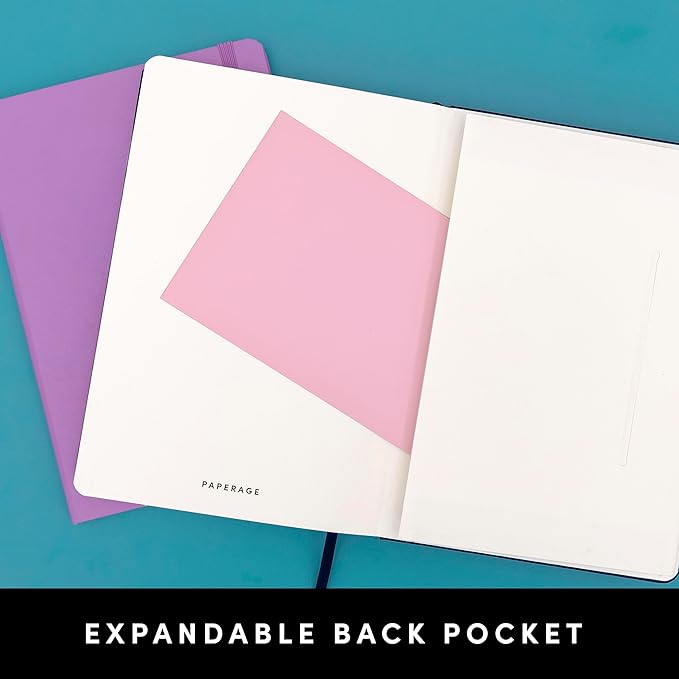 PAPERAGE Recycled Blank Journal Notebook, (Kraft), 160 Pages, Medium 5.6 in x 8 in - 100 GSM Thick Paper – Hardcover Journaling Notebook for Work, School, Note Taking or Sketching