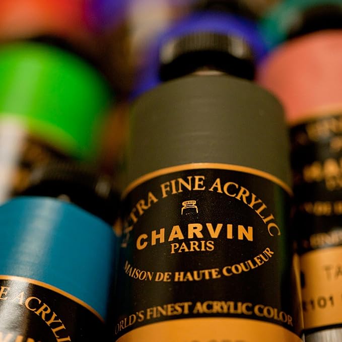 Charvin Extra Fine Professional Artist Acrylic Paint Colors, Nature Themed Hues, 150ml Vivid Bright Green