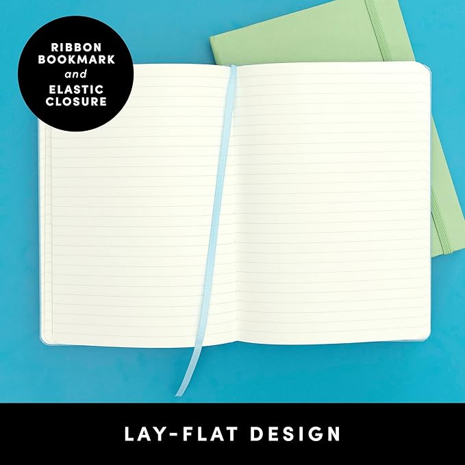 PAPERAGE Lined Journal Notebook, 3 Pack, (Blush), 160 Pages, Medium 5.6 in x 8 in - 100 GSM Thick Paper – Hardcover Journaling Notebook for Work, School & Note Taking