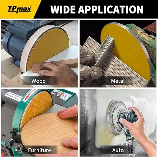 6-Inch 40-Grit Gold PSA Sanding Discs, 28 Pack – Pro-Grade Self-Adhesive Stickyback Sandpaper with Quick-Release Tabs for DA Sander, Coarse Automotive/Wood/Metal Sanding