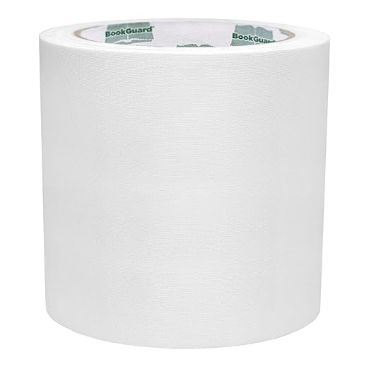 BookGuard 4 inch Premium Bookbinding Repair Cloth Tape, 15 Yard Roll, White