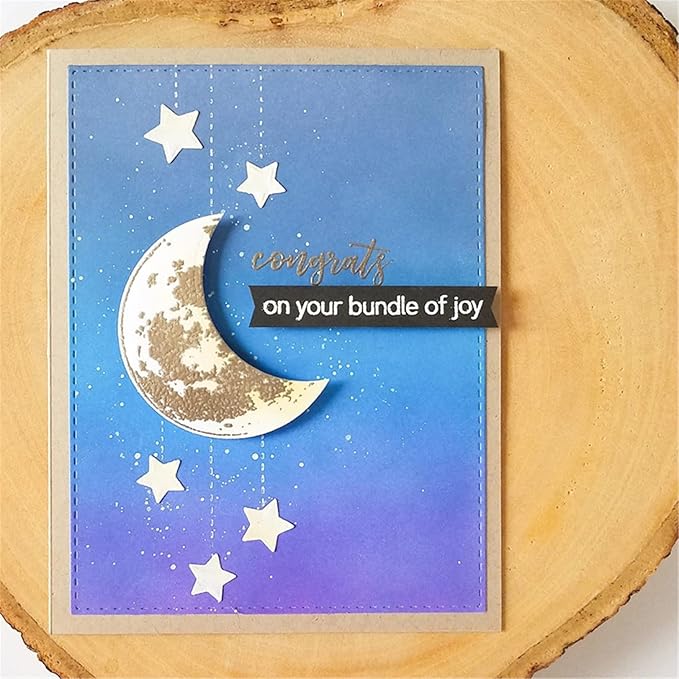 Metal Cutting Dies DIY Embossing Stencil Template Scrapbooking Card Making Mold Photo Album Arts Crafts Tools (8 Stars- 7.8x4cm)