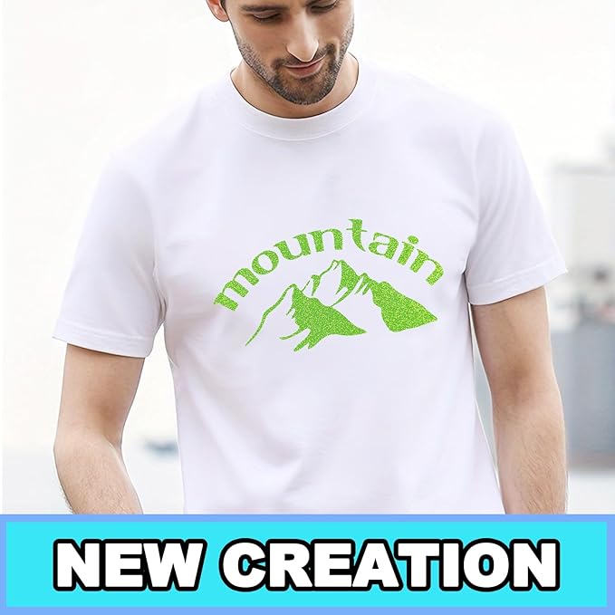 Fluorescent Green Glitter HTV Heat Transfer Vinyl 12" x6FT Glitter Vinyl for T Shirts Easy to Cut and Weed Compatible with All Cutter Machines HTV Vinyl Iron on for Cricut(Fluorescent Green)
