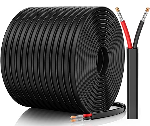 14 Gauge Wire, 14 AWG 2 Conductor Electrical Wire, Flexible/Oxygen-Free Tinned Copper/Stranded PVC 14/2 Cord for Automotive, Marine, LED Strips, Solar, RV, Lighting (200FT)