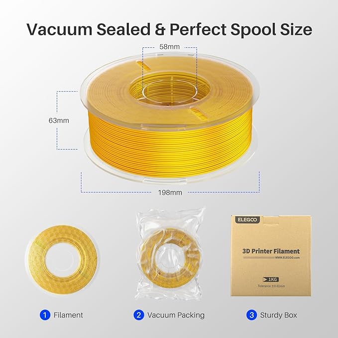 ELEGOO Silk PLA Filament 1.75mm Coral Pink 1KG, Shiny 3D Printer Filament Dimensional Accuracy +/- 0.02mm, 1kg Spool(2.2lbs) Fits for Most FDM 3D Printers