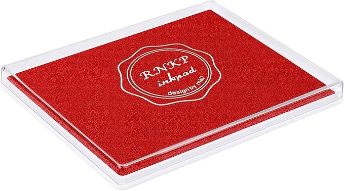 RNKP Large Red Ink pad,5 x 4 in Craft Ink pad Suitable for Rubber Stamps, Paper, Wood, Fabric, Scrapbooking, Children's Non-Toxic Finger Stamp pad (Red)