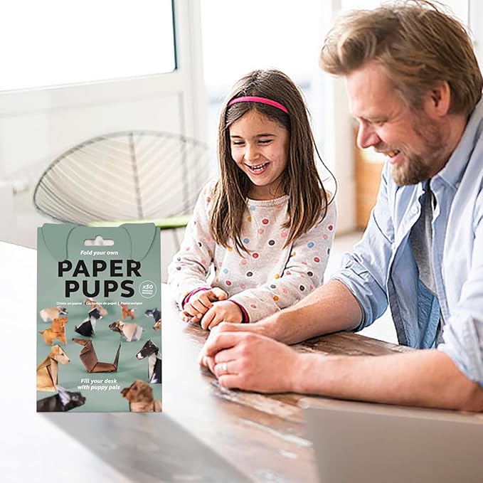 DIY Paper Cats Kit, Cute Kitten Origami Papercraft Kit, 50 Sheets DIY Origami Paper to Fold Cute Cat / Dog / Dinosaur Figures for Teens & Adults, Desk Decoration & Gift for Cat Lovers