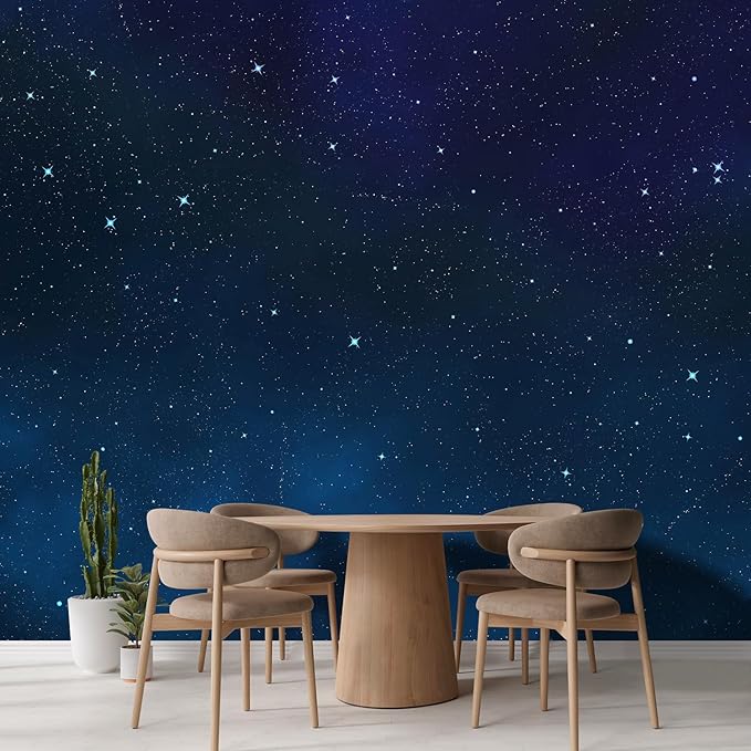 wall26 Large Wall Mural Beautiful Scenery of The Starry Night Self-Adhesive Vinyl Wallpaper Removable Wall Sticker - 96x120 inches