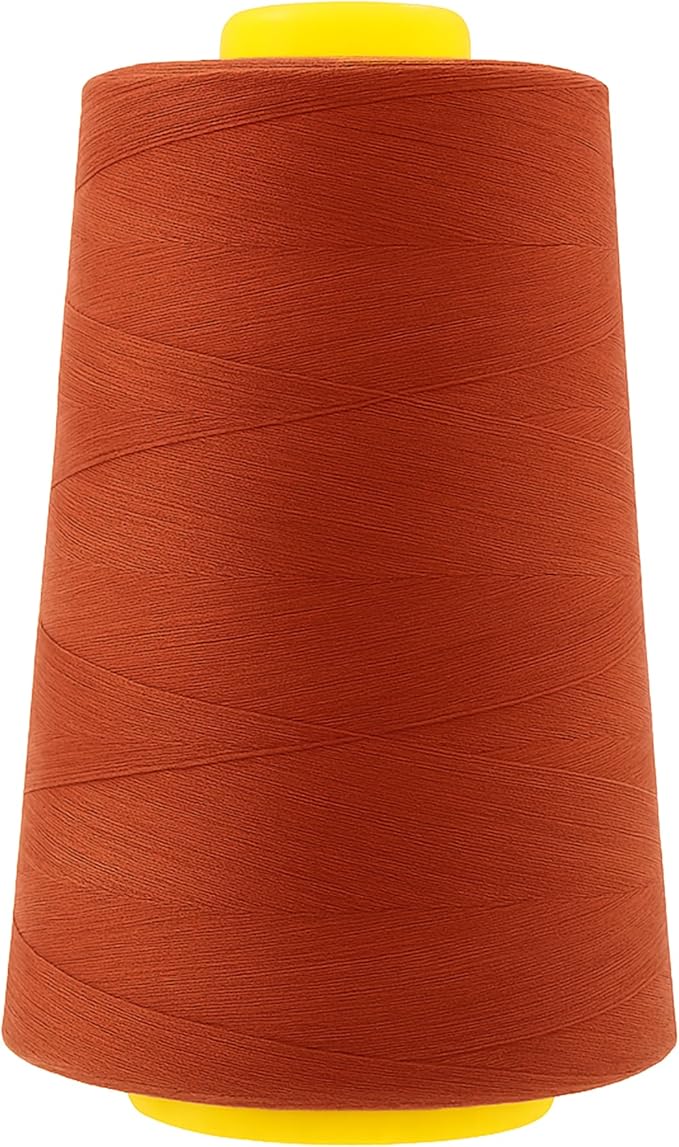 Mandala Crafts 4 Pack of Serger Threads Cones Spools - 40S/2 24000 Yards Polyester Terracotta Threads for Sergers Machine and Overlock Quilting Sewing Machine