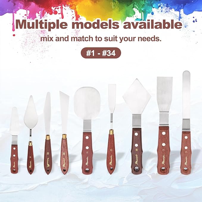 MECCANIXITY Pack of 1 Large Palette Knife No.7, 10.2" Long Palette Knives with Stainless Steel Flexible Spatula Pallet Knife and Wood Handle for Scraping, Mixing, Oil Acrylic Painting Canvas