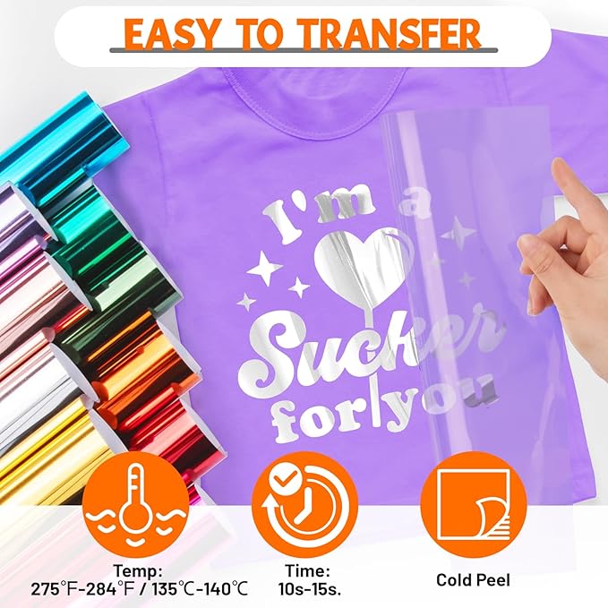 TECKWRAP HTV Heat Transfer Vinyl - 12" x 5ft Silver HTV Iron on Vinyl for t-Shirts Easy to Cut & Weed for All Cutter Machine & Heat Press Machine
