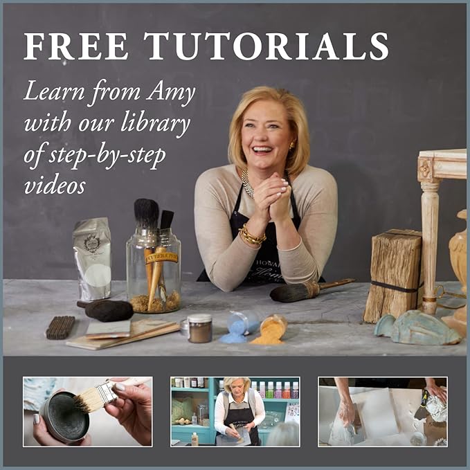 AMY HOWARD AT HOME Chalk-Based One Step Paint for Furniture, Cabinetry, Decor, Finish, and More | No Stripping, Sanding, or Priming | Ultra-Light Base | 32 Ounce | Metropolitan Grey