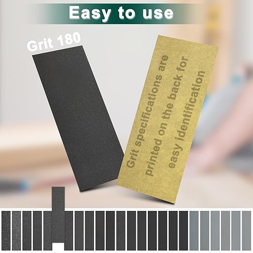20PCS Sand Paper 180 Grit Sandpaper Sheets, 9 x 3.6 Inch Wet Dry Sandpaper Sheets, Sand Paper for Metal, Wood Furniture, Automotive and Crafts